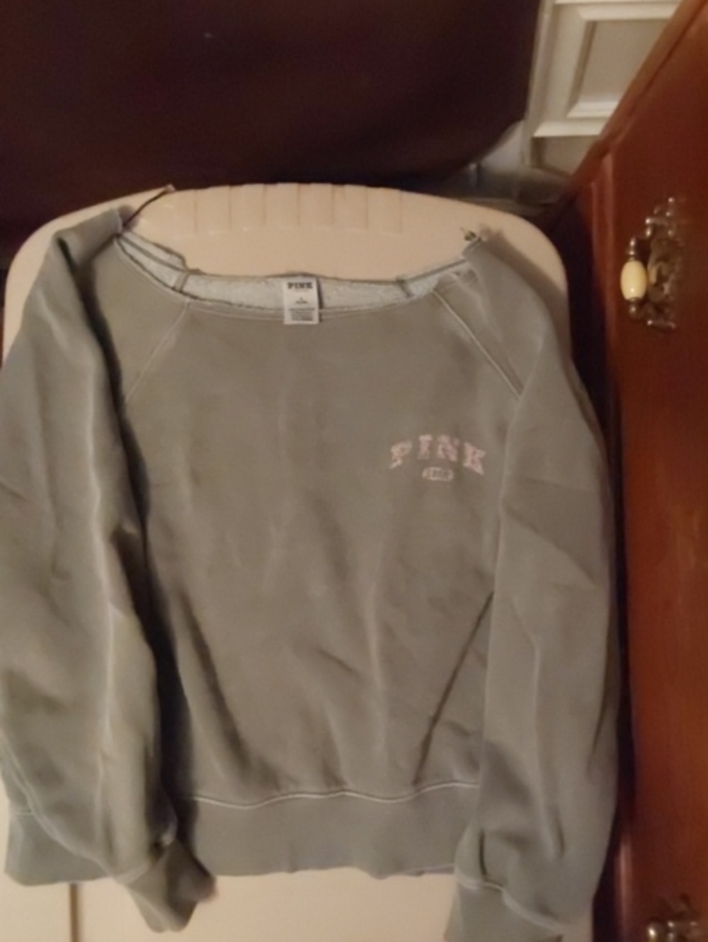 PINK Victoria's Secret Sage Crewneck Sweatshirt with Pink Logo